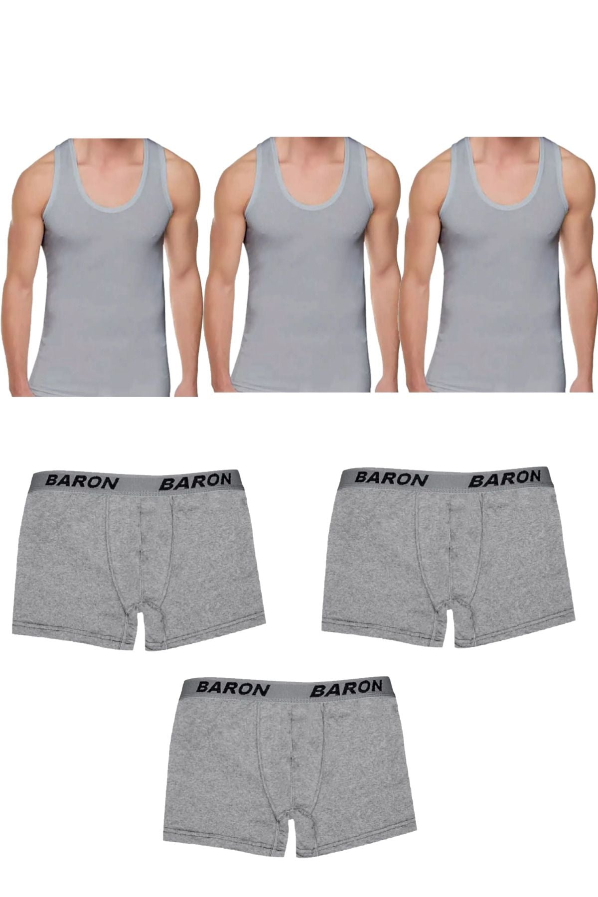 6-Pack Economical Men's Undershirt and Boxer