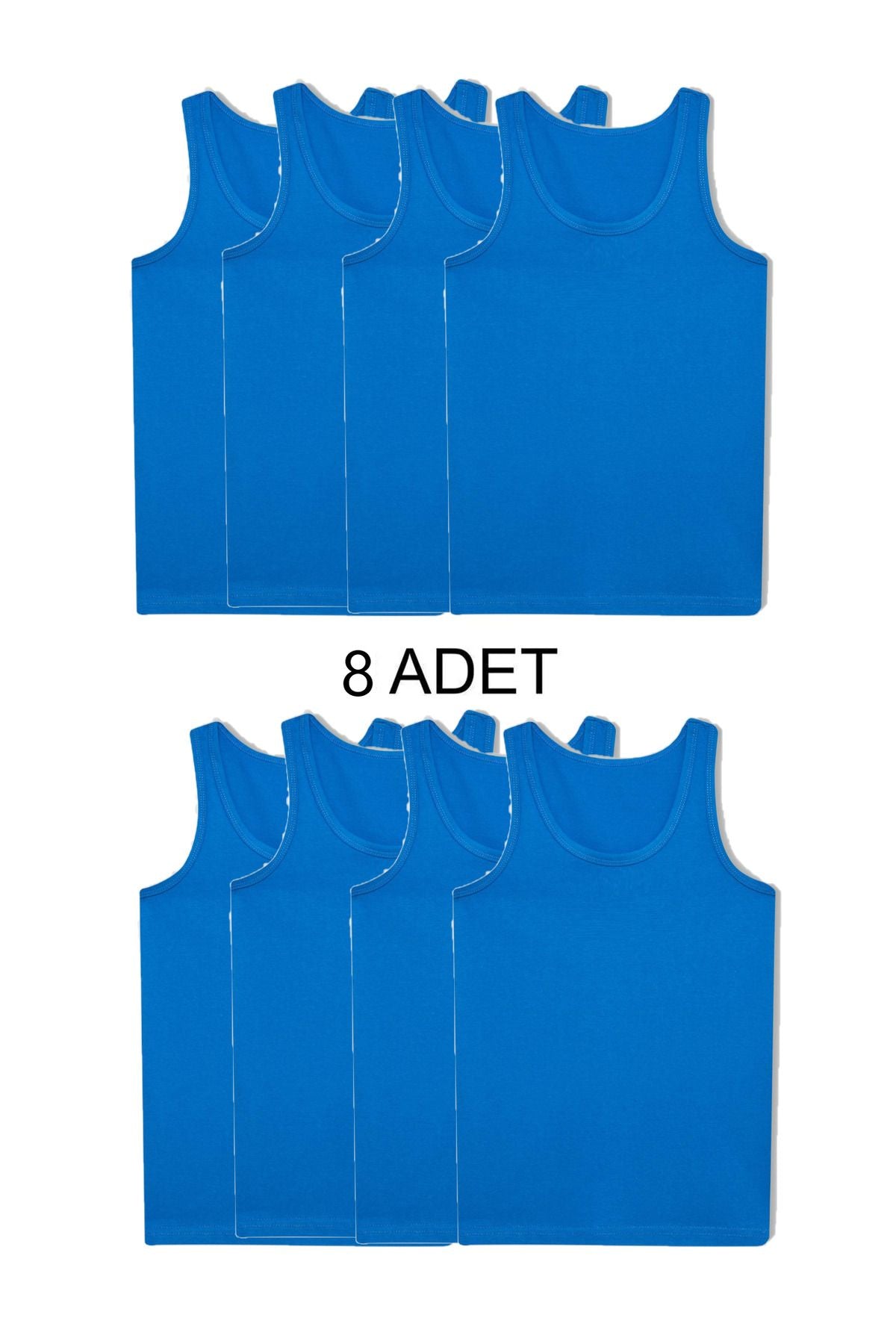 8-Piece Mixed Color Men's Undershirt Set Blue