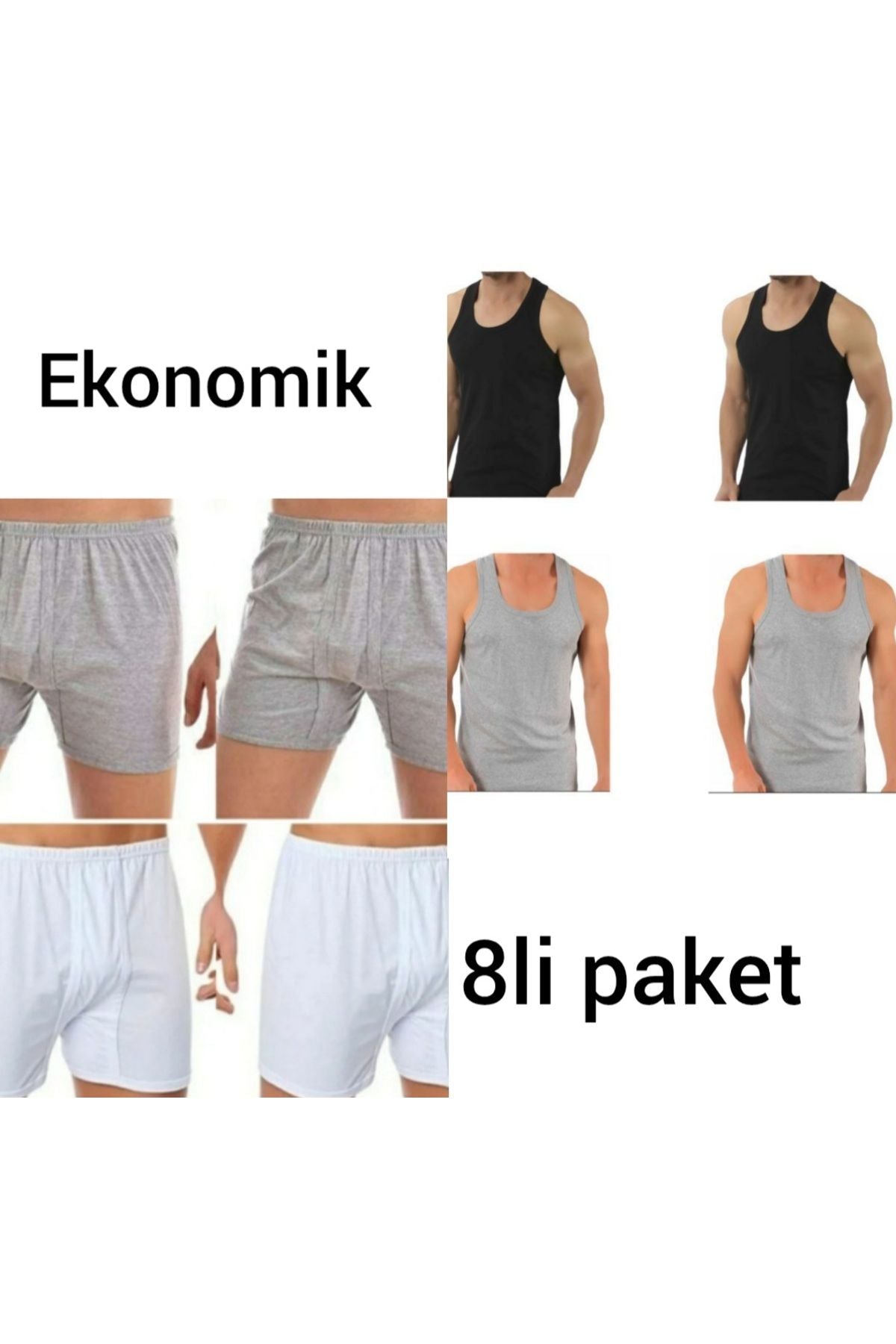8-piece men's tank top and cuffed shorts set
