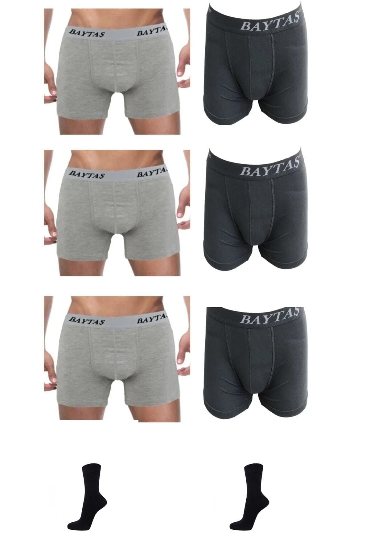 Baytaş Men's Lycra Boxer 6-Pack Mixed Color 2 Socks