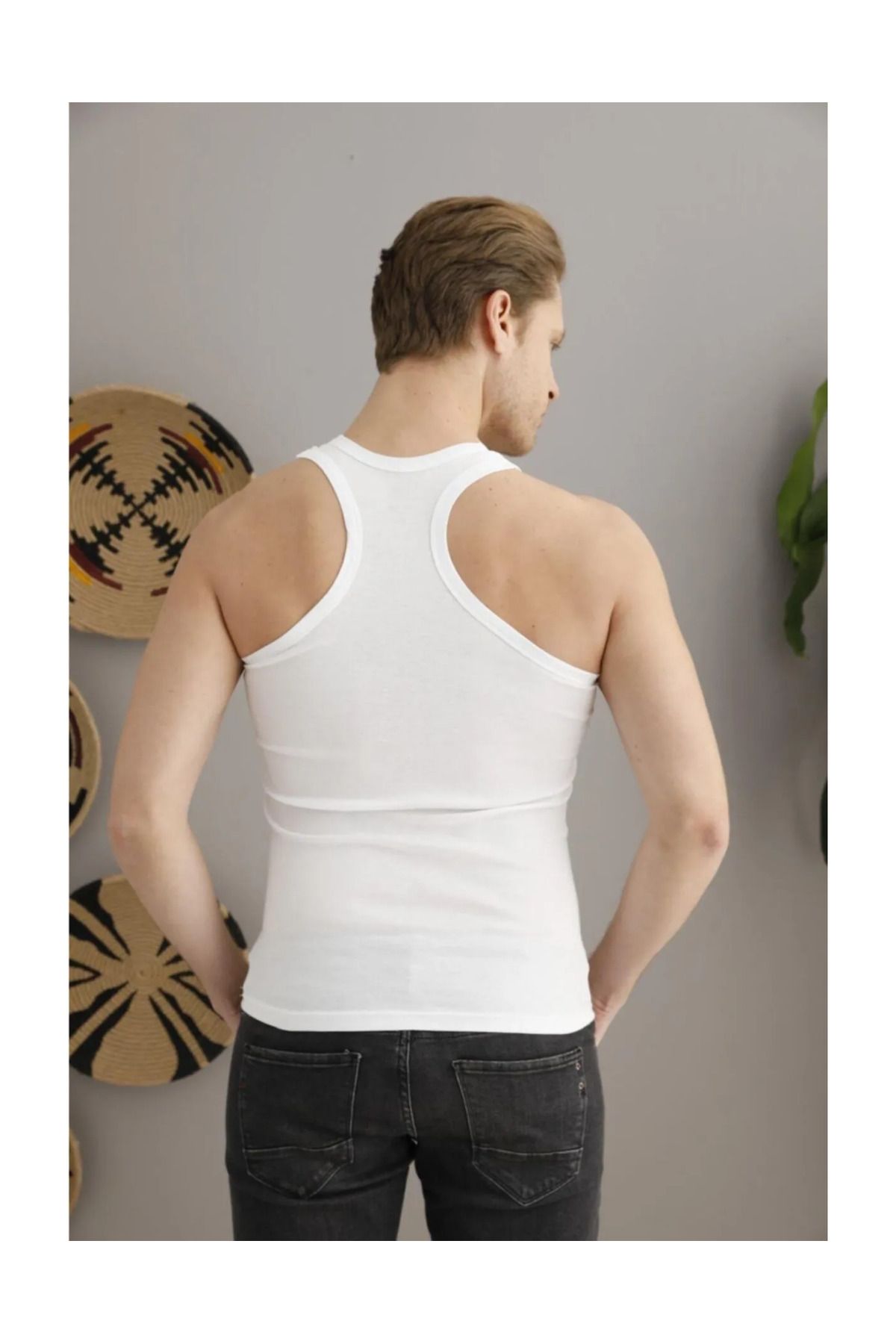 6-Pack Men's White Rib Athlete (RAMBO) Undershirt 100% Cotton