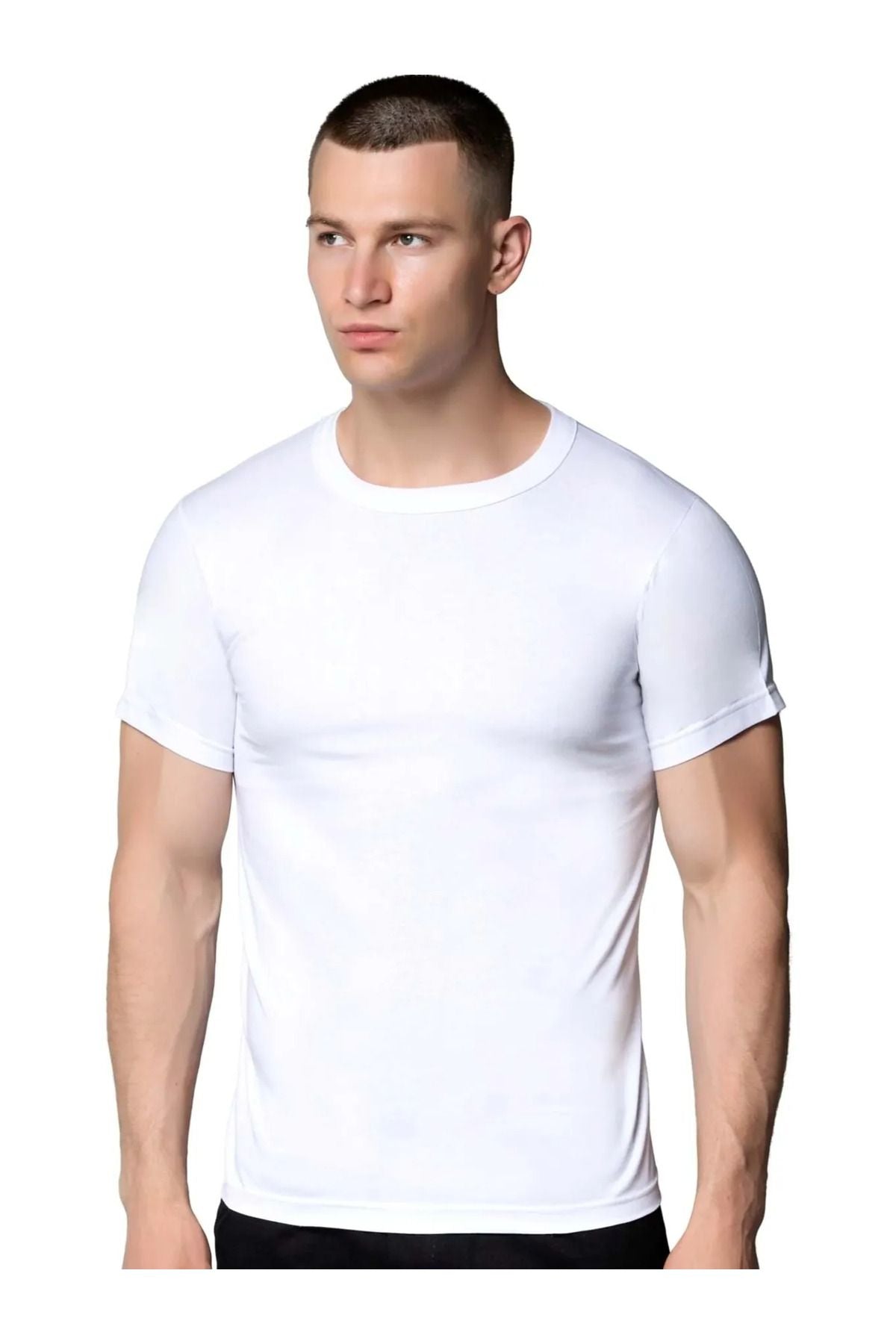 6-Pack Men's Cotton White Zero Collar Undershirt