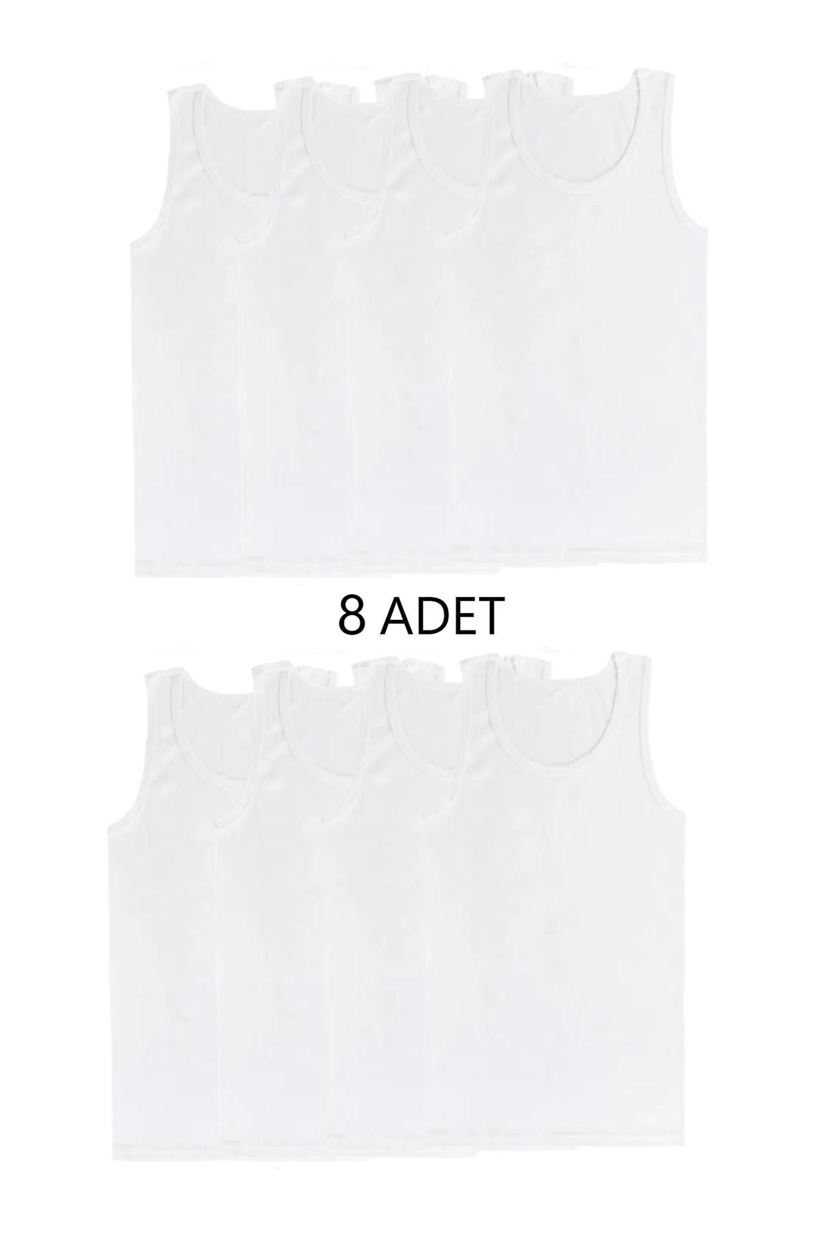 8-Piece Mixed Color Men's Undershirt Set White