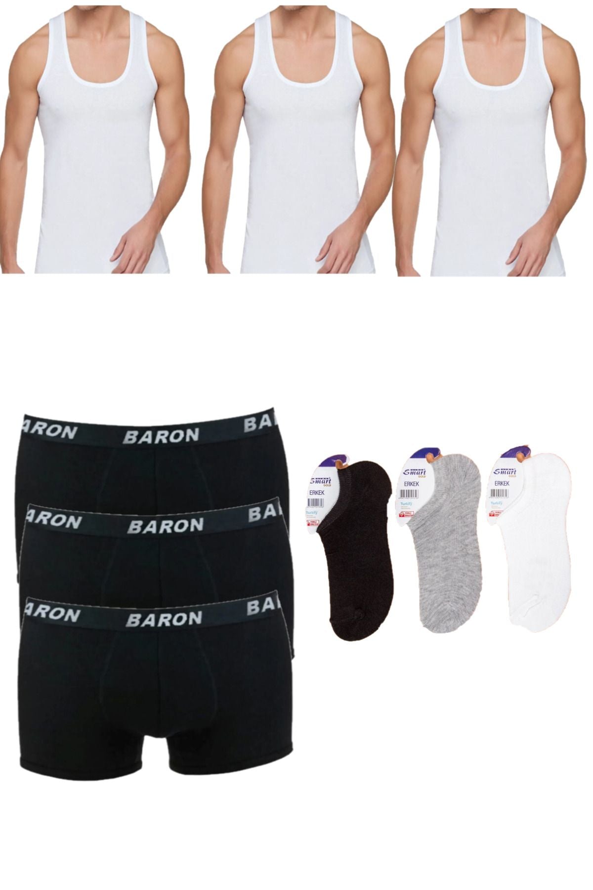 Economic 9-Piece Athlete Boxer Socks Underwear Set