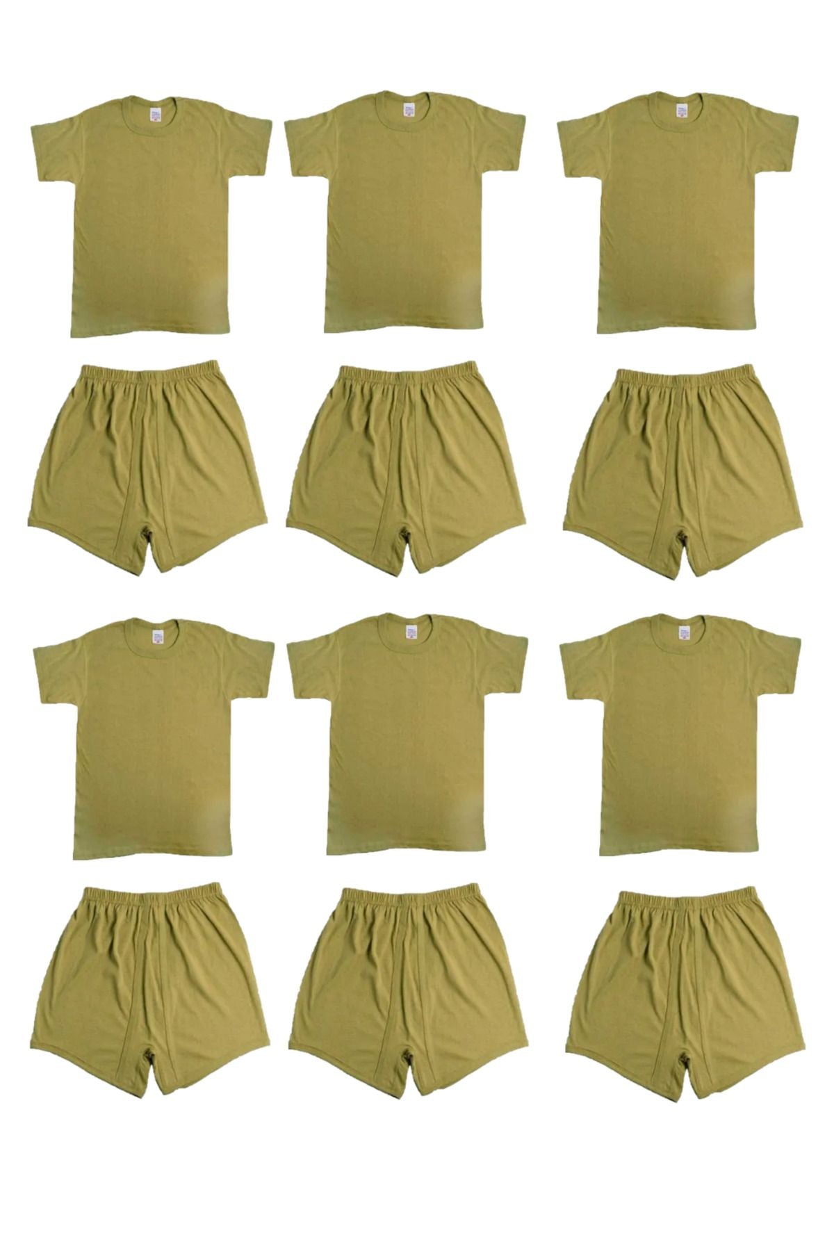 12-Piece Military Undershirt Boxer Long Johns Recruit Paid Soldier Underwear Set Standard Color