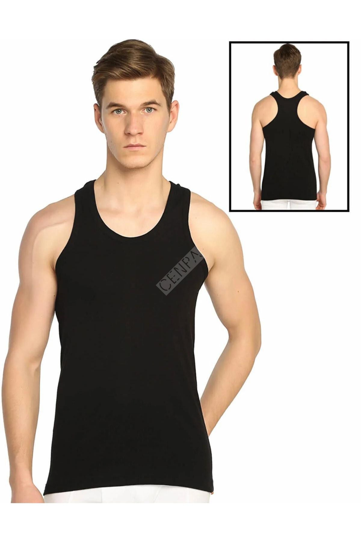 Elite 6 Piece Men's Sports Undershirt Black