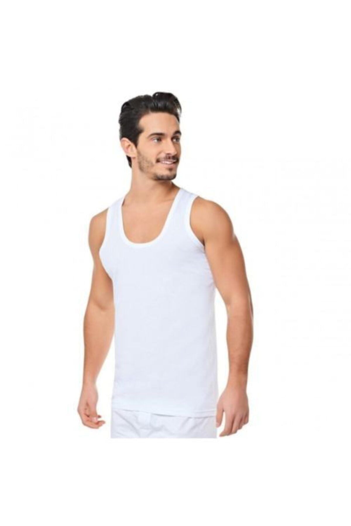 Men's White 9' Cotton Undershirt