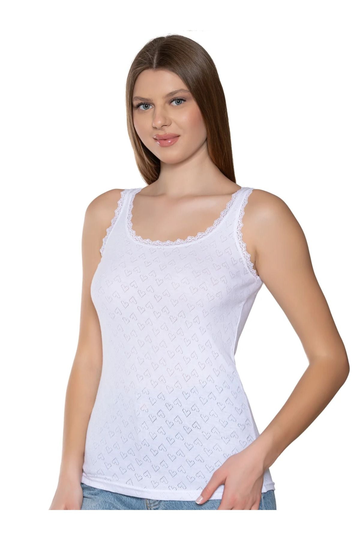 Women's 6-Piece Jacquard Wide Strap Undershirt