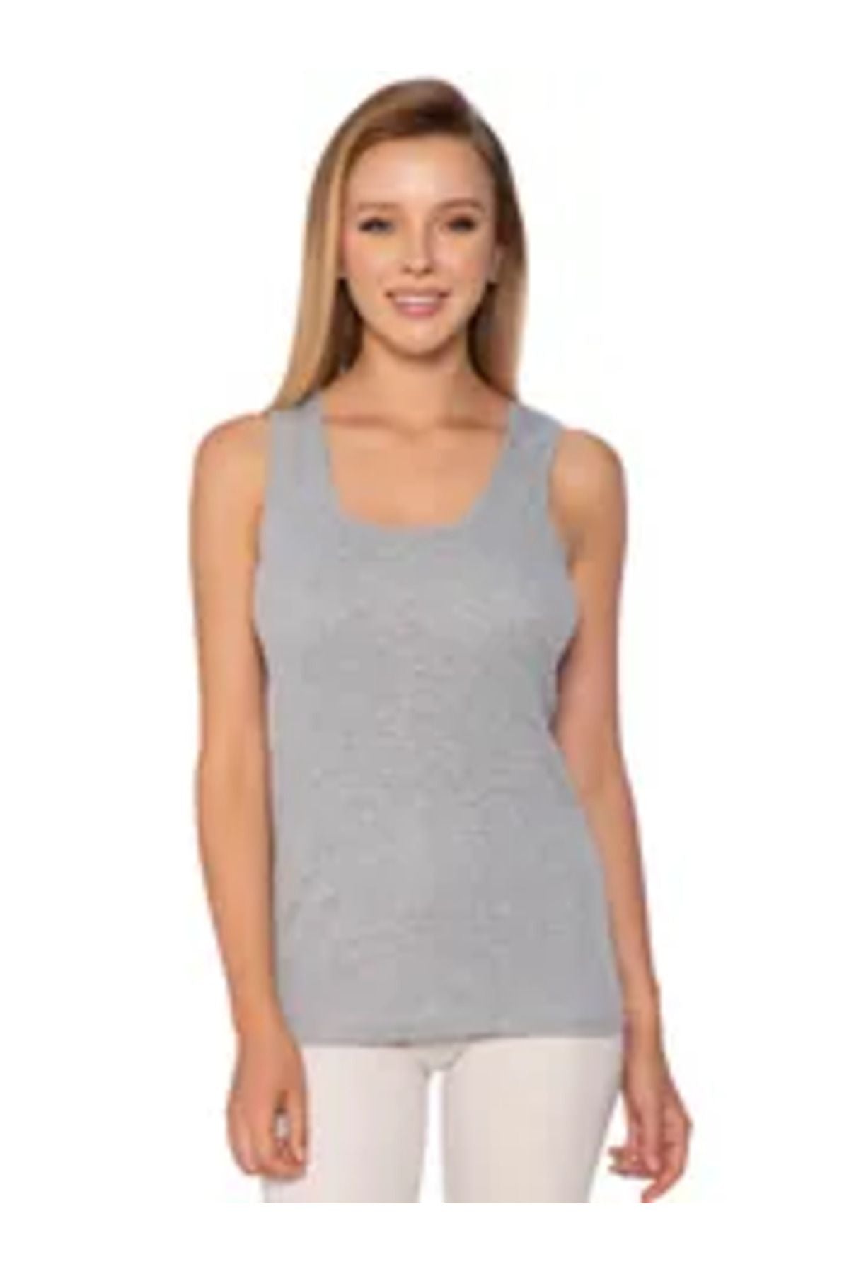 Elite 1 Piece Thick Strappy Women's Undershirt Gray