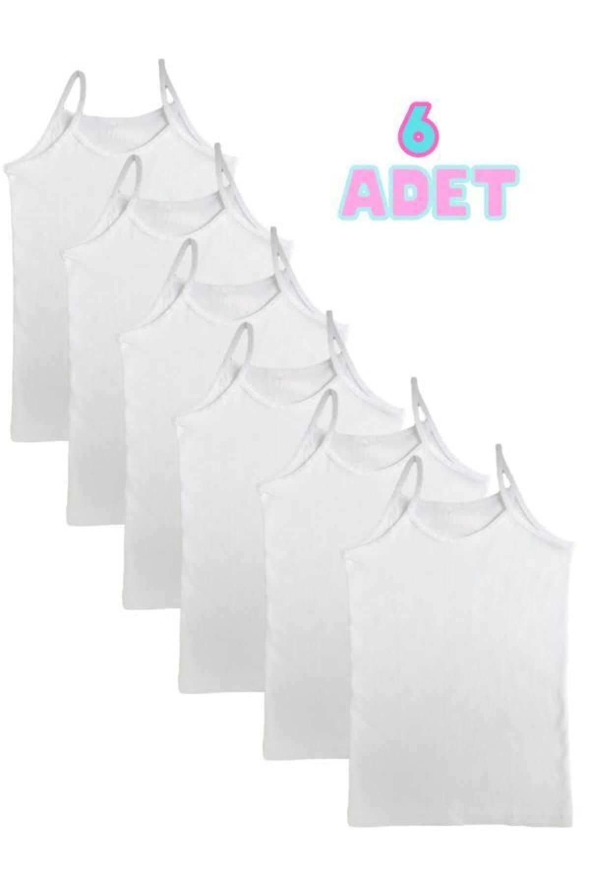6-Pack Girls' Rope-Strap Combed Cotton Undershirt