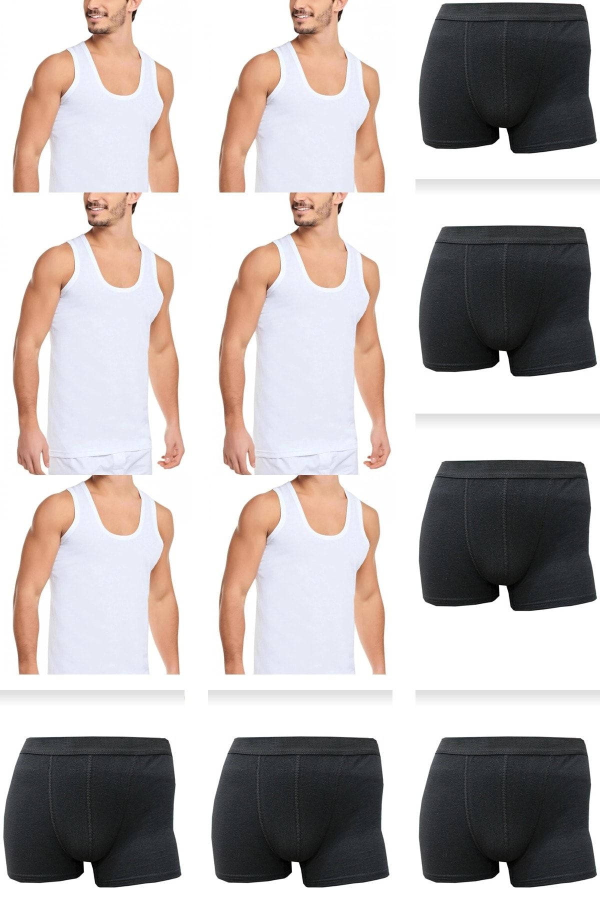 12-Pack Men's Underwear Set 6 Undershirts 6 Boxers 100% Cotton Economic
