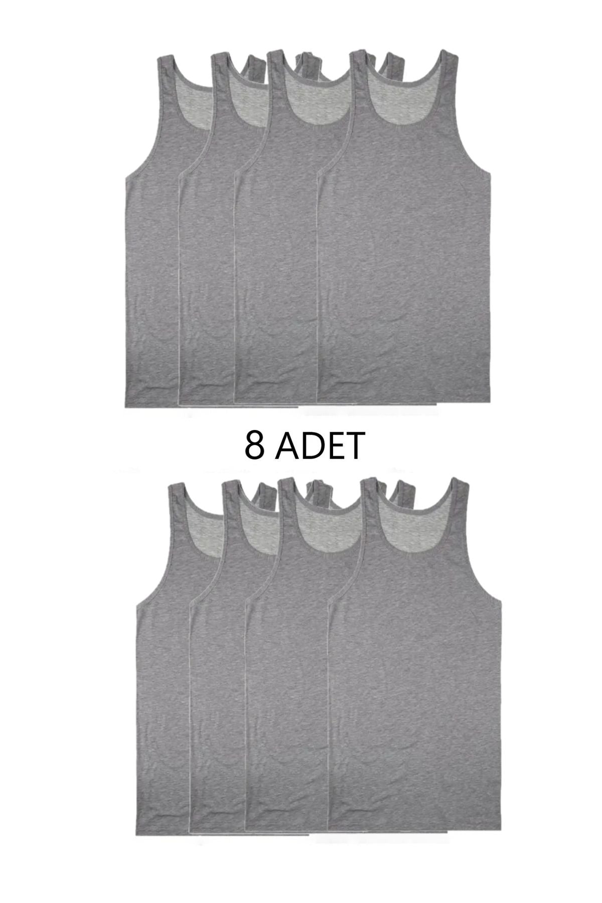 8-Piece Mixed Color Men's Undershirt Set Gray