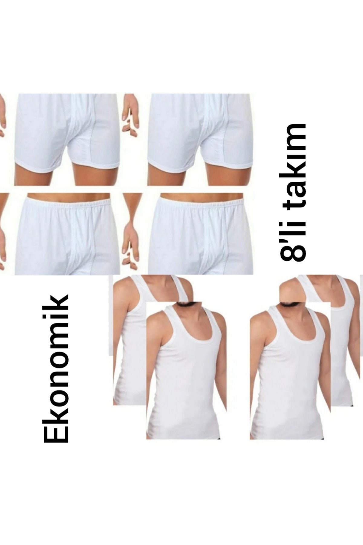 8-piece men's tank top and cuffed shorts set