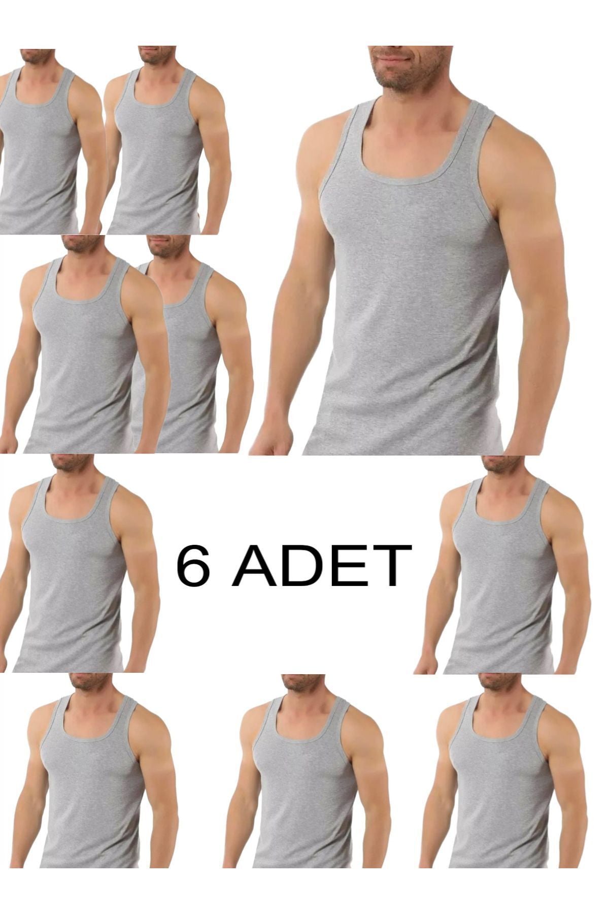 6-PIECE GRAY MEN'S UNDERSHIRT