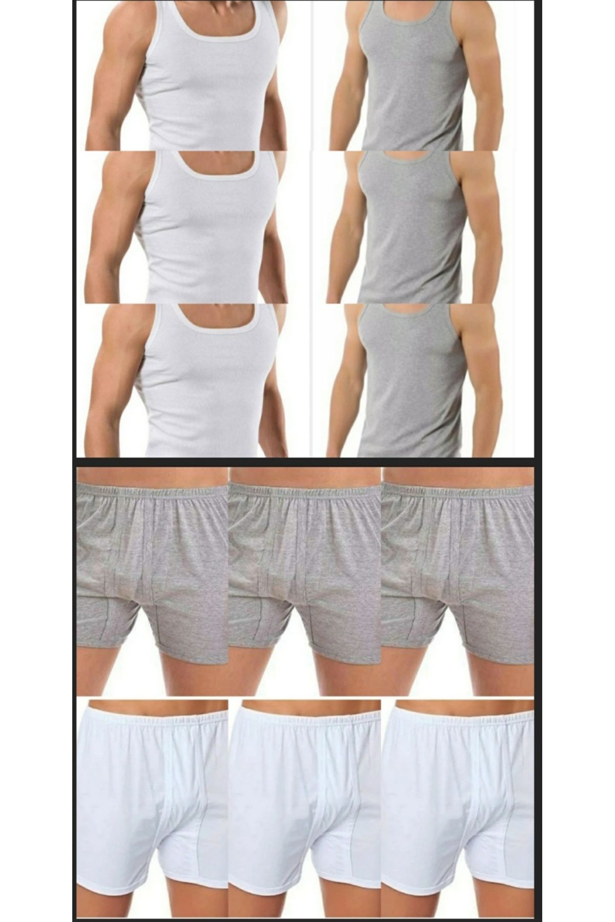 12-pack men's undershirt and boxer shorts set