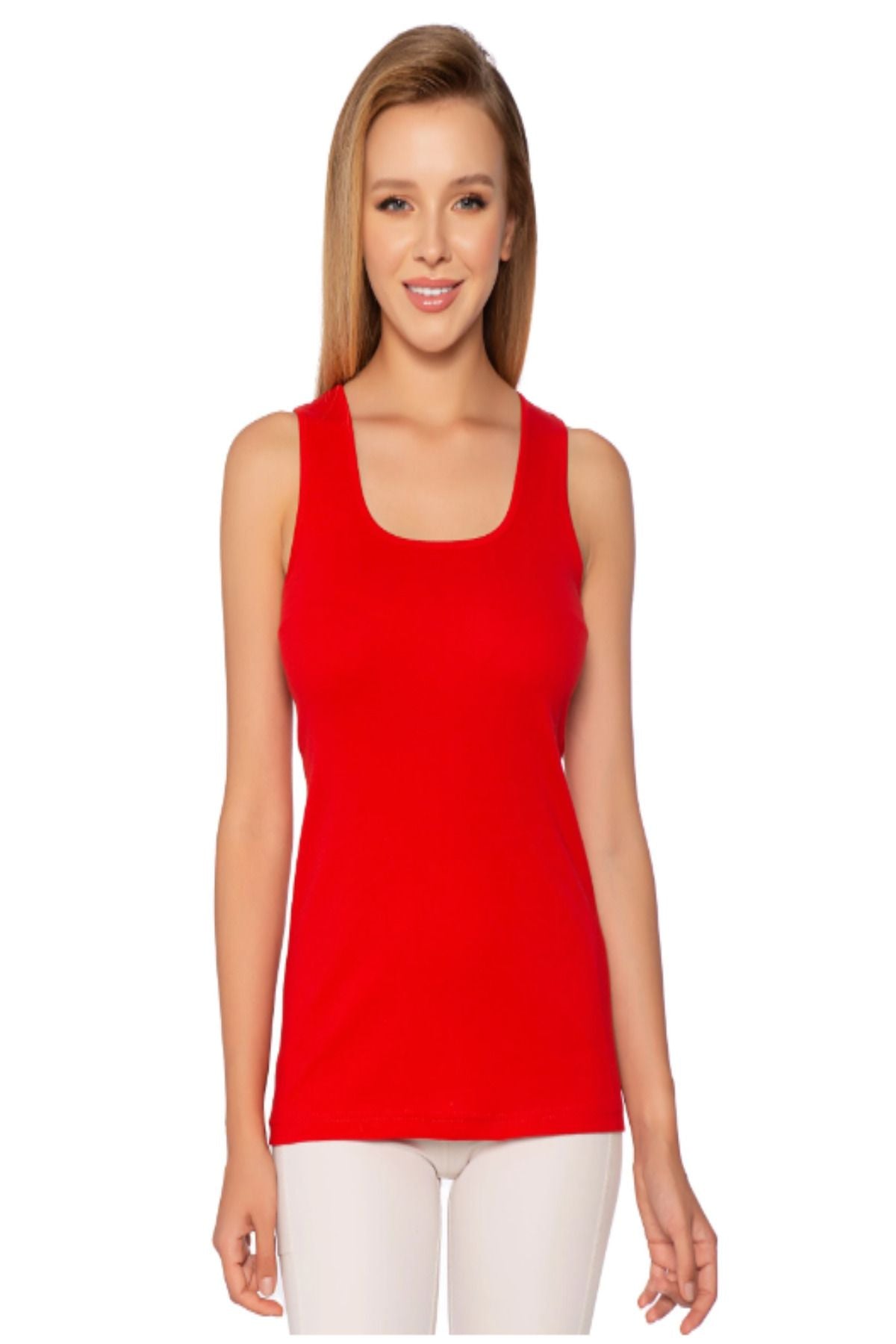 Women's 6-Pack Colorful Rib Wide Strap Plain Bias Undershirt