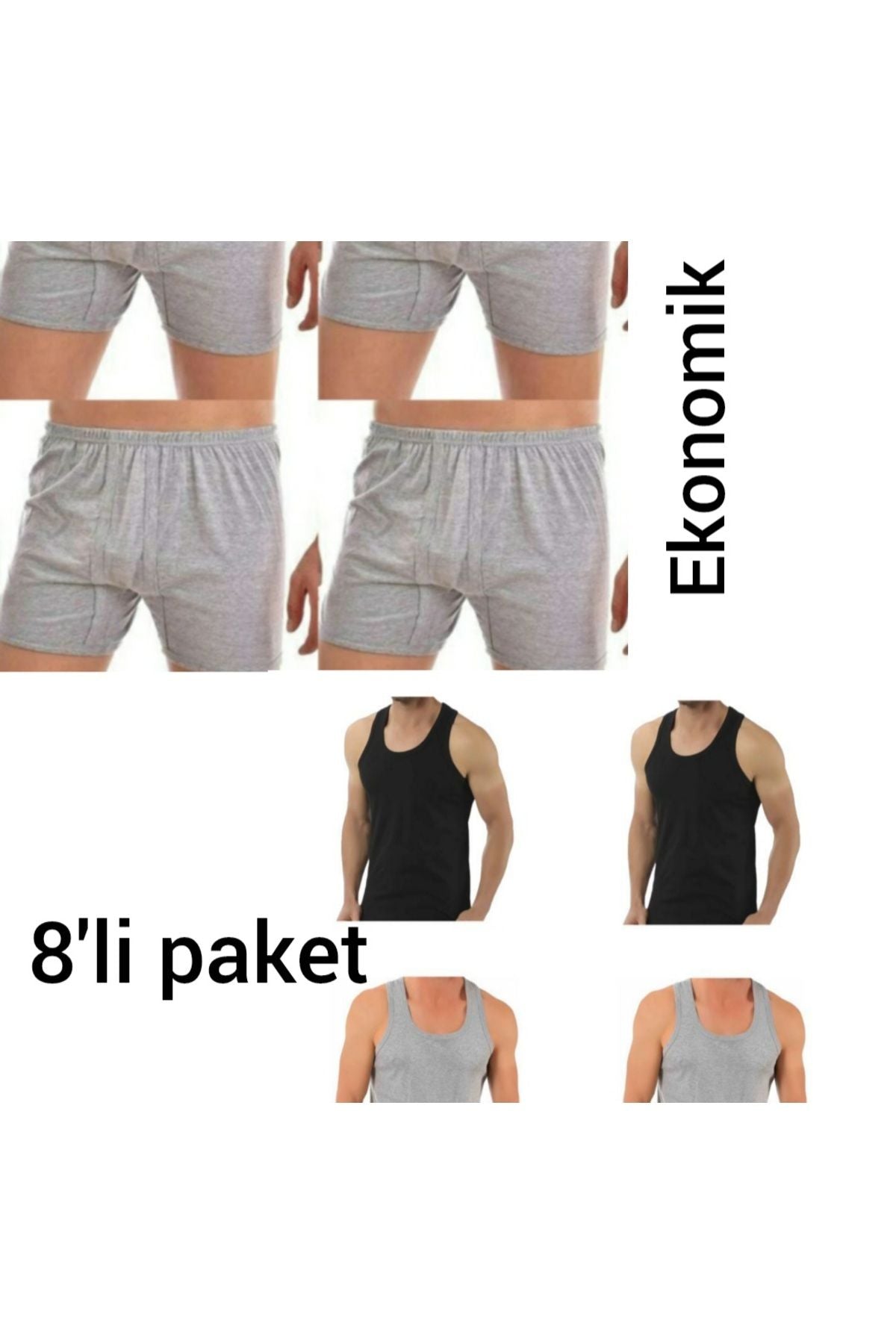 8-piece men's tank top and cuffed shorts set